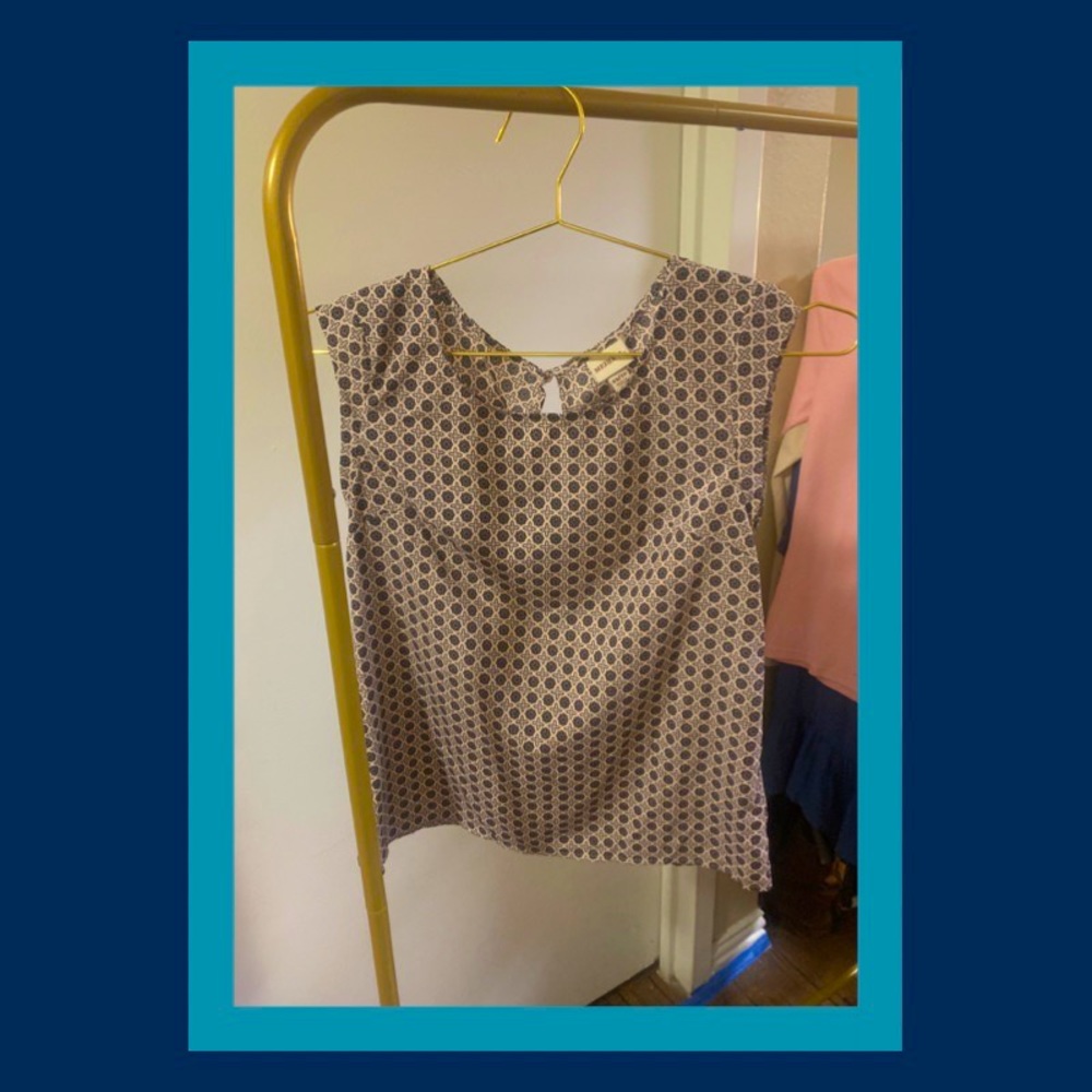 Printed work top lavender and pink